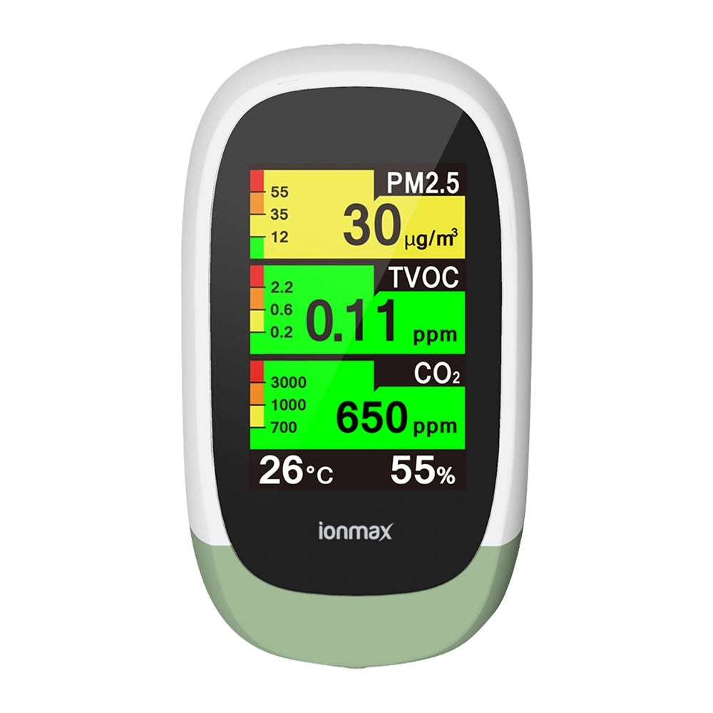 Ionmax Q10 Air Quality Monitor front display screen